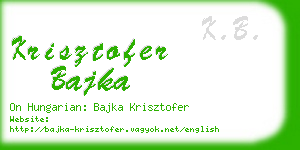 krisztofer bajka business card
